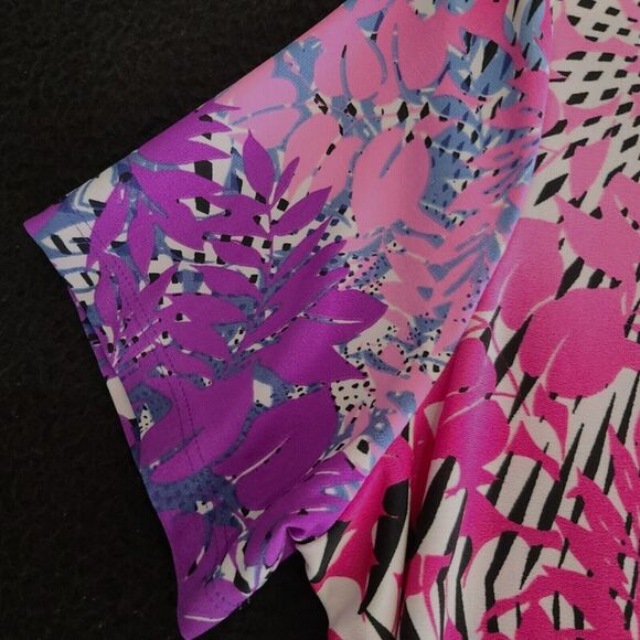 Investments Womens Blouse Multi-Color Size Large Polyester Blend Stretch - Picture 9 of 12